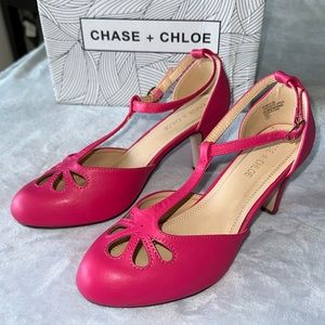 Mary Jane’s with Tear Drop Cutout Fuschia Heels Chase & Chloe Kimmy